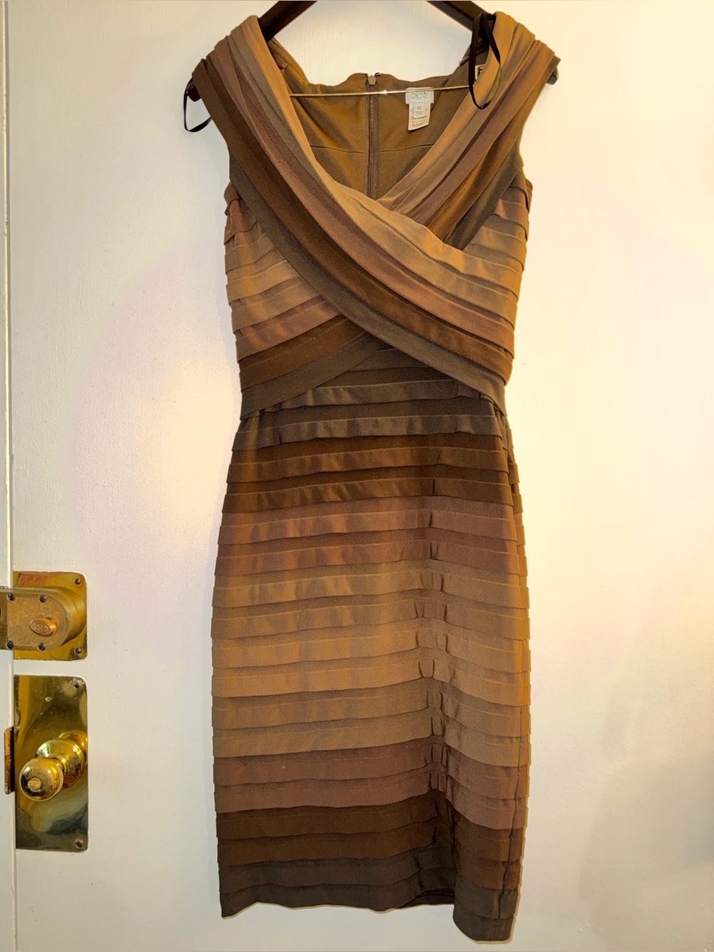 2000s Y2K Cache Ombre Brown Cocktail Dress SZ XS BodyCon